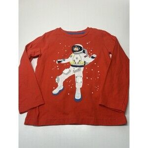 Mini Boden Boys Red  Astronaut Long-Sleeved Shirt, T-Size 4-5 Years, GUC